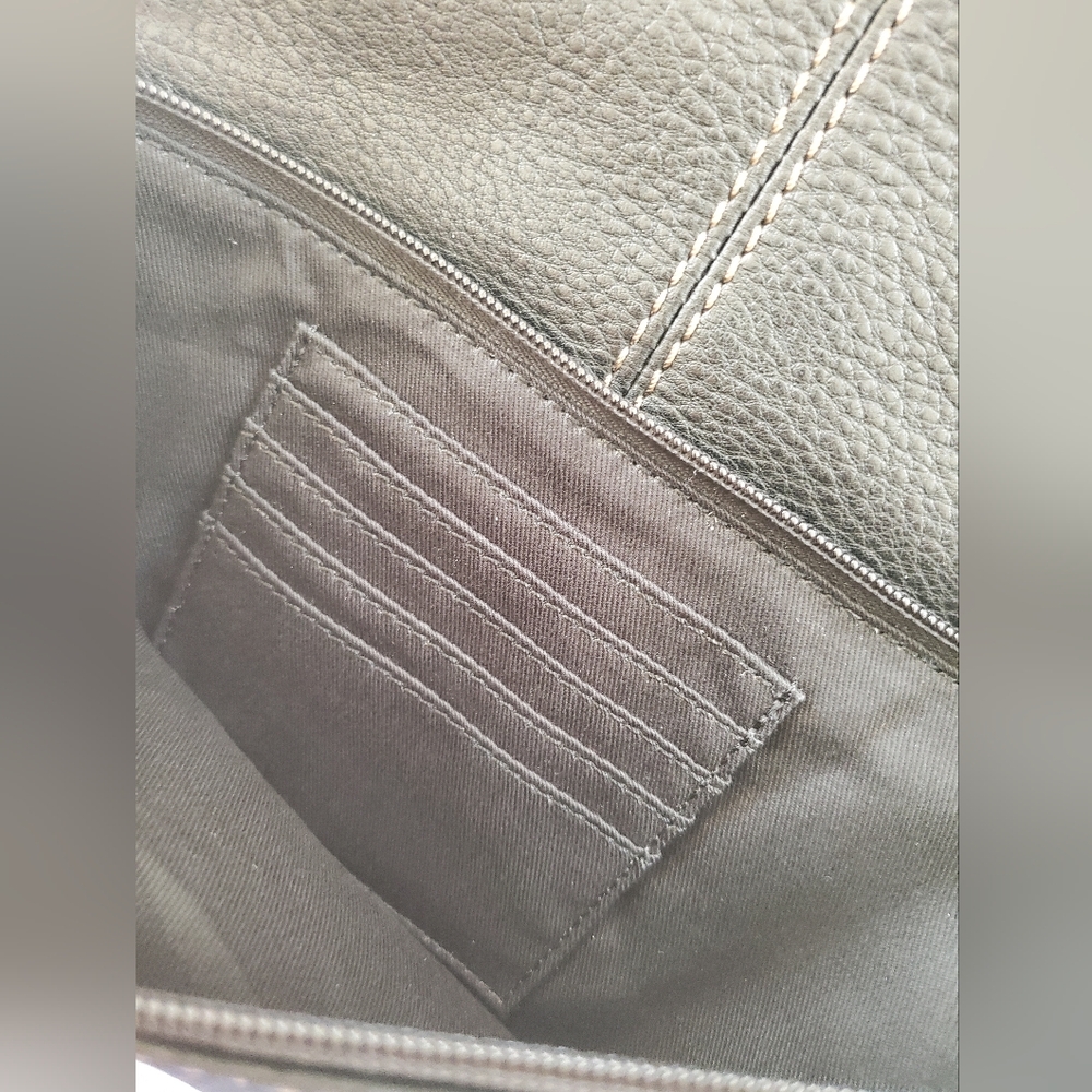 NEW FOSSIL CROSSBODY MESSENGER BAG BLACK W/ BROWN ACCENTS - Picture 5 of 11